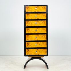 Art Deco stiliaus septynių stalčių komoda 37x53x135 cm