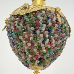 Žalvarinis pakabinamas šviestuvas su spalvoto stiklo karoliukais 35x35x46 cm