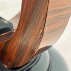 Art Deco stiliaus apvalus riešutmedžio lukšto staliukas 59,5×59,5×59,5 cm