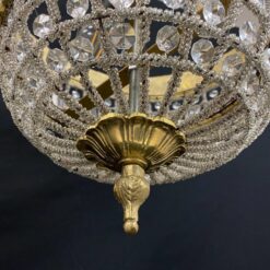 Žalvarinis lubinis šviestuvas su stiklinėmis detalėmis 50x50x40 cm