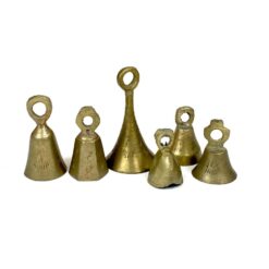 Žalvariniai miniatiūriniai varpeliai 6 vnt. komplektas