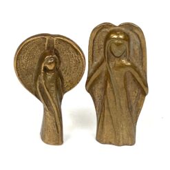 Žalvarinės mini Švč. Mergelės Marijos statulėlės 2 vnt. kompl. 1×2,5×5 cm