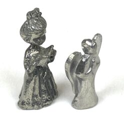 Miniatiūrinės metalinės statulėlės 2 vnt. komplektas 1,5x2x3,5 cm