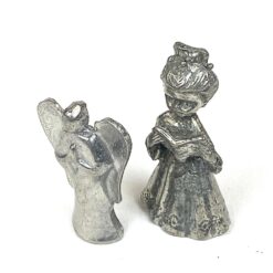 Miniatiūrinės metalinės statulėlės 2 vnt. komplektas 1,5x2x3,5 cm