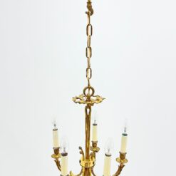 Pakabinamas žalvarinis penkių šakų sietynas 38x38x94 cm