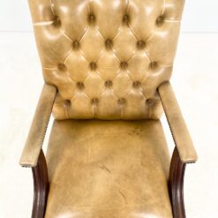 Raudonmedžio reguliuojamo aukščio darbo krėslas su oda 74x68x105(+4) cm, 50(+4) cm