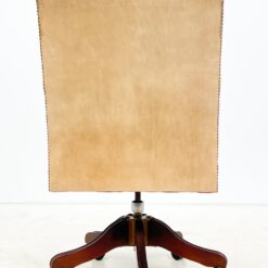 Raudonmedžio reguliuojamo aukščio darbo krėslas su oda 74x68x105(+4) cm, 50(+4) cm