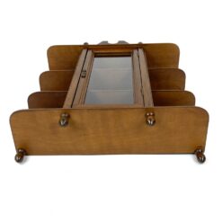 Pakabinama sieninė medinė spintelė su stiklu ir lentynėlėmis 12×38,5×44 cm