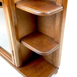 Pakabinama sieninė medinė spintelė su stiklu ir lentynėlėmis 12×38,5×44 cm