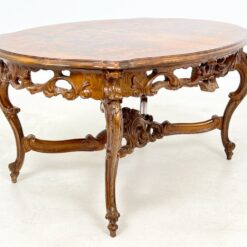 Prabangus barokinio stiliaus drožinėtas riešutmedžio staliukas 78x113x57 cm