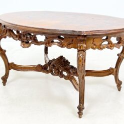 Prabangus barokinio stiliaus drožinėtas riešutmedžio staliukas 78x113x57 cm