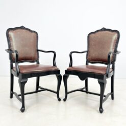 Mediniai krėslai su eko oda 2 vnt. komplektas 60x66x112 cm, 51 cm