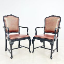 Mediniai krėslai su eko oda 2 vnt. komplektas 60x66x112 cm, 51 cm