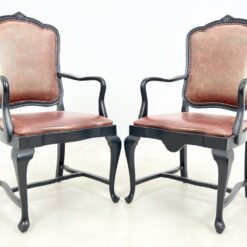 Mediniai krėslai su eko oda 2 vnt. komplektas 60x66x112 cm, 51 cm