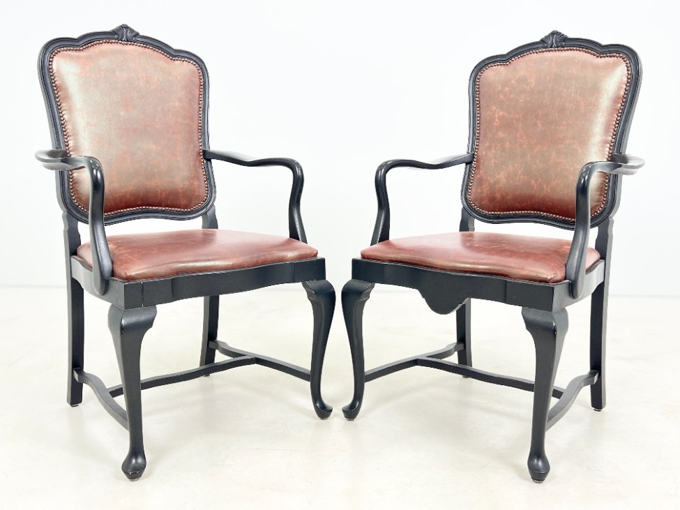 HK1466-valgomojo-kreslai-2 Mediniai krėslai su eko oda 2 vnt. komplektas 60x66x112 cm, 51 cm