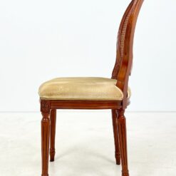 Riešutmedžio kėdė su gobeleno sėdimąja ir ratano atlošu 56x49x98 cm, 50 cm