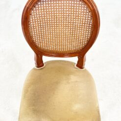 Riešutmedžio kėdė su gobeleno sėdimąja ir ratano atlošu 56x49x98 cm, 50 cm