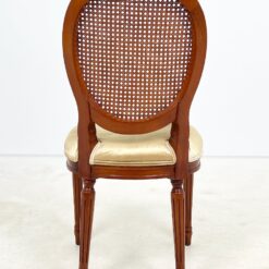 Riešutmedžio kėdė su gobeleno sėdimąja ir ratano atlošu 56x49x98 cm, 50 cm