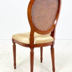 Riešutmedžio kėdė su gobeleno sėdimąja ir ratano atlošu 56x49x98 cm, 50 cm