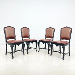 Medinės kėdės su eko oda 4 vnt. komplektas 56x52x101 cm, 52 cm