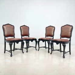 Medinės kėdės su eko oda 4 vnt. komplektas 56x52x101 cm, 52 cm