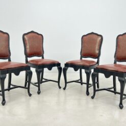 Medinės kėdės su eko oda 4 vnt. komplektas 56x52x101 cm, 52 cm