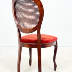 Raudonmedžio kėdės su veliūro sėdimosiomis ir ratano atlošais 4 vnt. kompl. 58x47x99 cm, 50 cm