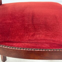 Raudonmedžio kėdės su veliūro sėdimosiomis ir ratano atlošais 4 vnt. kompl. 58x47x99 cm, 50 cm