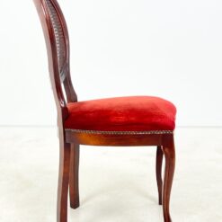 Raudonmedžio kėdės su veliūro sėdimosiomis ir ratano atlošais 4 vnt. kompl. 58x47x99 cm, 50 cm