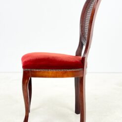 Raudonmedžio kėdės su veliūro sėdimosiomis ir ratano atlošais 4 vnt. kompl. 58x47x99 cm, 50 cm