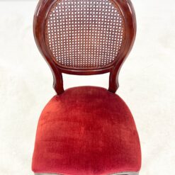 Raudonmedžio kėdės su veliūro sėdimosiomis ir ratano atlošais 4 vnt. kompl. 58x47x99 cm, 50 cm