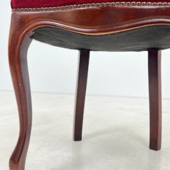 Raudonmedžio kėdės su veliūro sėdimosiomis ir ratano atlošais 4 vnt. kompl. 58x47x99 cm, 50 cm