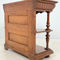 Ąžuolinė vieno stalčiaus konsolė su dviejomis lentynomis 48x100x93 cm