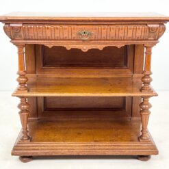 Ąžuolinė vieno stalčiaus konsolė su dviejomis lentynomis 48x100x93 cm