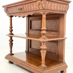 Ąžuolinė vieno stalčiaus konsolė su dviejomis lentynomis 48x100x93 cm