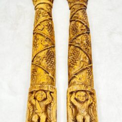 Senovinės medinės drožinėtos kolonų tipo sienos apdailos 2 vnt. kompl. 24x52x244 cm