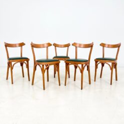 Medinė kėdė eko odos sėdimąja dalimi 44x44x82 cm, 49 cm