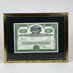 Calumet & Hecla, Inc. 15 vnt. akcijų sertifikatas medžio rėme 2×44,5×34,5 cm