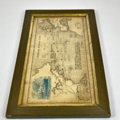 Hamburg – Amerika Linie 1901 m. žemėlapis mediniame rėme su stiklu 1,5×48,5×29,5 cm