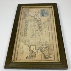 Hamburg – Amerika Linie 1901 m. žemėlapis mediniame rėme su stiklu 1,5×48,5×29,5 cm