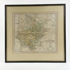 Eichsfeldo kunigaikštystės žemėlapis mediniame rėme su stiklu 1,5×50,5×48,5 cm