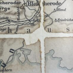 Eichsfeldo kunigaikštystės žemėlapis mediniame rėme su stiklu 1,5×50,5×48,5 cm