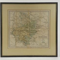 Eichsfeldo kunigaikštystės žemėlapis mediniame rėme su stiklu 1,5×50,5×48,5 cm