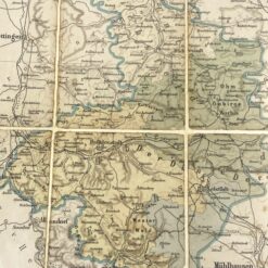 Eichsfeldo kunigaikštystės žemėlapis mediniame rėme su stiklu 1,5×50,5×48,5 cm