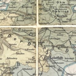 Eichsfeldo kunigaikštystės žemėlapis mediniame rėme su stiklu 1,5×50,5×48,5 cm