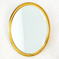 Ovalus pakabinamas veidrodis mediniame aukso spalvos rėme 2x55x64,5 cm