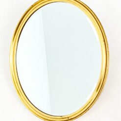 Ovalus pakabinamas veidrodis mediniame aukso spalvos rėme 2x55x64,5 cm