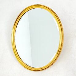 Ovalus pakabinamas veidrodis mediniame aukso spalvos rėme 2x55x64,5 cm