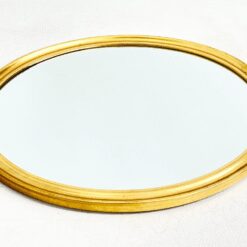 Ovalus pakabinamas veidrodis mediniame aukso spalvos rėme 2x55x64,5 cm
