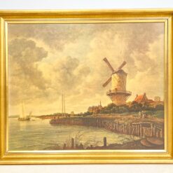 Jacob van Ruisdael darbo “Windmill at Wijk bij Duurstede” printas mediniame rėme 6×97,5×82 cm